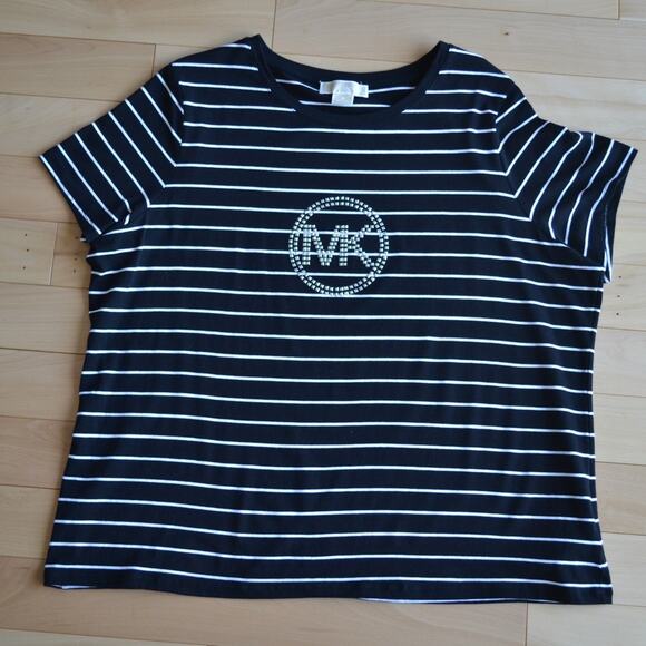 Michael Michael Kors Short Sleeve Tee Striped Size 3X - Picture 1 of 5